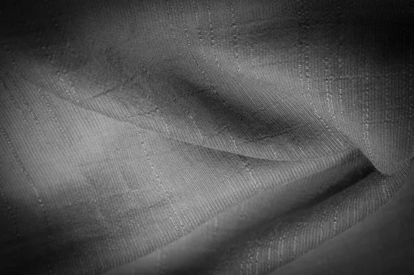 Black Fabric Deep Black Silk Woven Fabric Texture Background Decorative — Stock Photo, Image