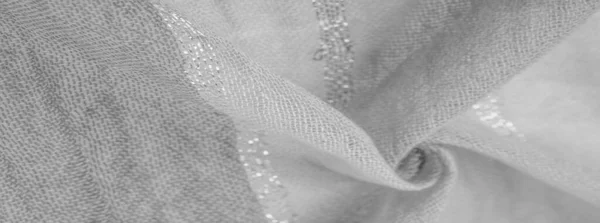 Tecido Seda Grandes Listras Branco Cinza Separados Por Uma Faixa — Fotografia de Stock
