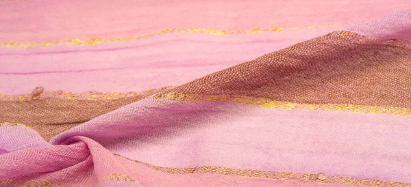 Tecido Seda Grandes Listras Rosa Canela Cores Separadas Por Uma — Fotografia de Stock