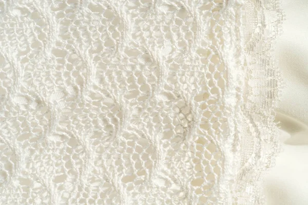 Texture Fond Motif Tissu Dentelle Blanche Cette Dentelle Merveilleuse Est — Photo