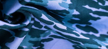 Arkaplan tasarımı dokusu, mavi ipek kumaş, soyutlama, telif hakkı baskısı, askeri kamuflaj yün kumaşı, tasarımların askeri bir kumaş olmanı sağlayacak.,