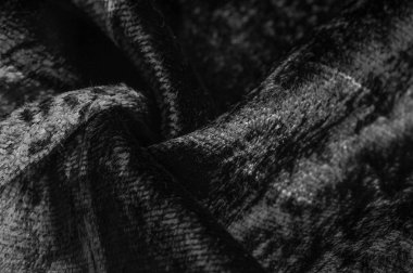 Doku, arkaplan, desen, tasarım, siyah beyaz kadife kumaş, yoğun ipek kumaş, pamuk veya naylon bir tarafı kalın kısa.