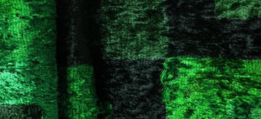 Yeşil kadife kumaş, kalın ipek kumaş, pamuk ya da naylon bir tarafı kalın, kısa bir yığın. Desen deseni, tasarım