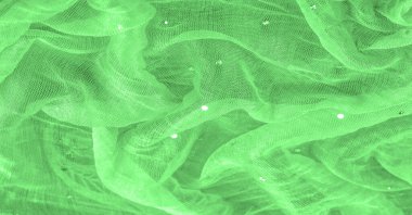 Klasik ve modern tasarım kütüphanesi ile bilinen renkli parıltılı şeffaf yeşil kumaş. doku, arkaplan,
