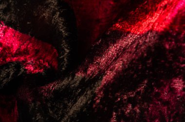 Doku, arkaplan, desen, tasarım, kırmızı sarı kadife kumaş, yoğun ipek kumaş, pamuk veya naylon bir tarafı kalın kısa.