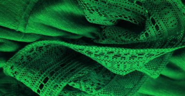  Yeşil örülmüş dantel üçgen atkı, şal, sonbahar kış eşarbı, kapüşon, düğün aksesuarları proje fikirleri, tasarımcı moda aksesuarları. doku