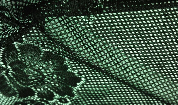 Текстура Фон Дизайн Хустка Зеленого Жіночого Мережива Гачком Зеленого Мережива — стокове фото
