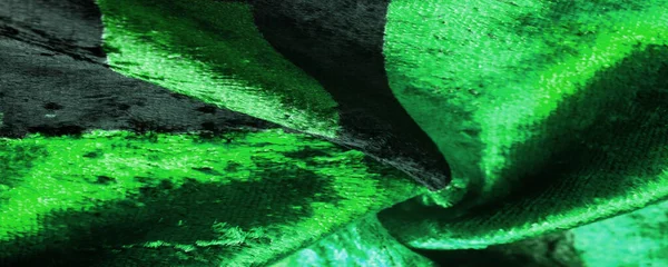 绿色天鹅绒织物 棉或尼龙等密度高的织物 一边有厚厚的短绒头 — 图库照片