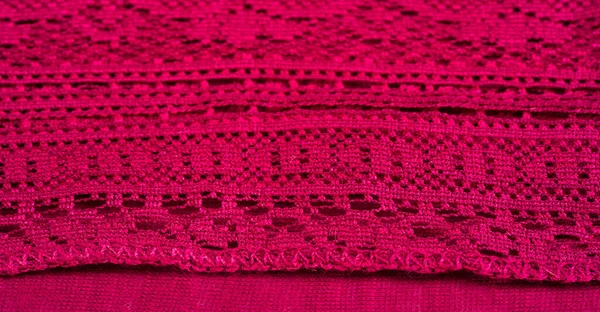 Textuur Achtergrond Design Rood Gebreide Kant Driehoekige Sjaal Sjaal Herfst — Stockfoto