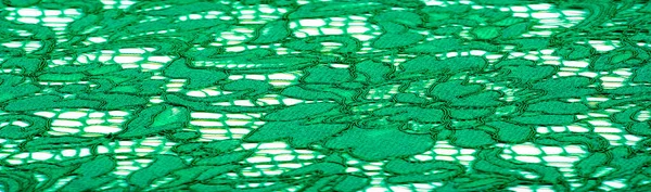 Texture Background Pattern Green Lace Fabric Tender Embossed Lace Fabric — Stock Photo, Image