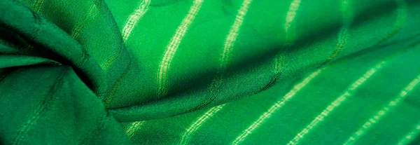Проста Зелена Тканина Лініями Лінії Утворені Видобутком Нитки Текстури Тла — стокове фото