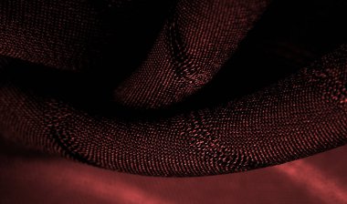 Doku, arkaplan, şekil, çizgileri olan basit kırmızı kumaş. İpliğin çıkarılması ile oluşan çizgiler,