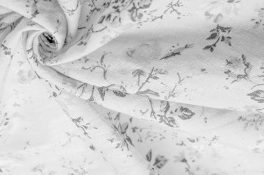 Doku, arkaplan, desen, çiçek desenli beyaz pamuk kumaş