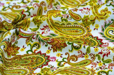 FLORAL PATTERN PAISLEY - Çevre dostu pamuk iplik izleri. Bu basılı pamuk kumaş en popüler ürünlerden biridir. Dünyayı daha yeşil yap. Arkadaş canlısı! Doku, arkaplan