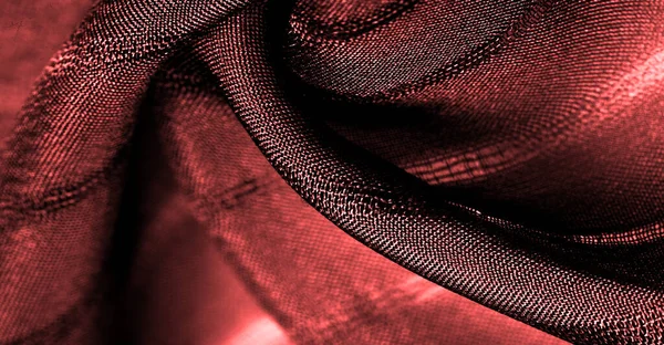 テクスチャ パターン 線でシンプルな赤い生地 糸の採取により形成された線 — ストック写真