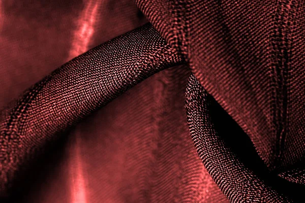 Eenvoudige Rode Stof Met Lijnen Lijnen Gevormd Door Extractie Van — Stockfoto