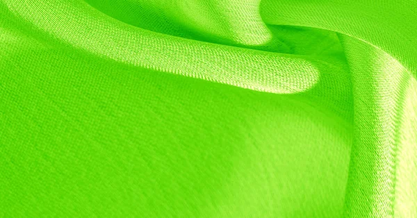 Зелена Шовкова Тканина Має Гладку Матову Обробку Використовуйте Розкішну Тканину — стокове фото