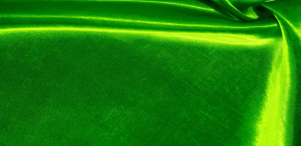 Jedwabny Materiał Zielonym Kolorze Urocza Miękka Błyszcząca Tkanina Gładką Powierzchnię — Zdjęcie stockowe