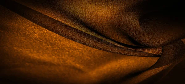 Sutra Chiffon Coklat Kuning Sepia Gelap Adalah Kain Transparan Lembut — Stok Foto