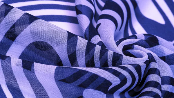 Silk Fabric Blue White Abstract Lines Magical Shape Abstract Blue — Stock Photo, Image