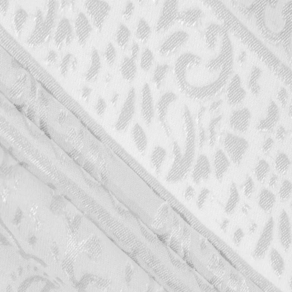 Silk Fabric Snow White Fabric Shades Delicate Exquisite Flowers White — Stock Photo, Image