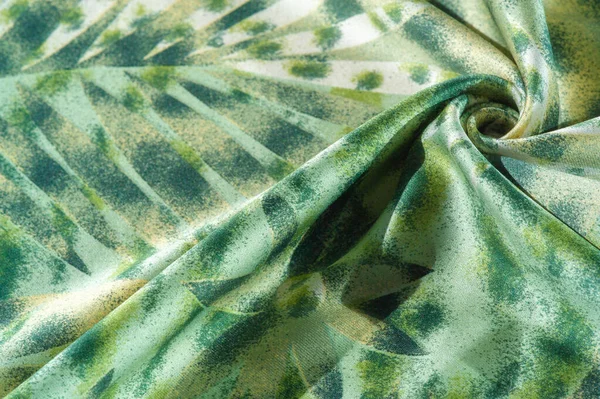 Tissu Soie Style Africain Vert Blanc Pour Designer Motif Texture — Photo
