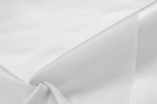 Белый Шелк Гладкий Элегантный Белый Шелк Роскошная Текстура Атласной Ткани — стоковое фото