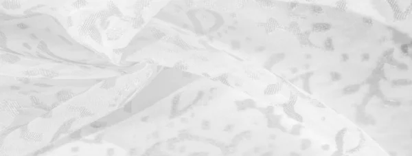 Шовкова Тканина Сніжно Біла Тканина Тіні Делікатних Вишуканих Квітів Білому — стокове фото