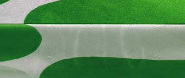 İpek kumaş, yeşil ve beyaz ovalar, soyut çizimler. desen arkaplan, desen, kartpostal