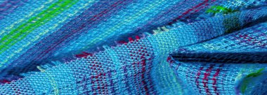 Kumaş mavi-turkuaz çizgili mavi-yeşil çizgiler, çok açık elastik forma, açık renk parıltı. desen arkaplan, desen kartpostal