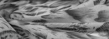 Afrika usulü siyah beyaz ipek kumaş. Tasarımcı, doku deseni, arkaplan koleksiyonu.