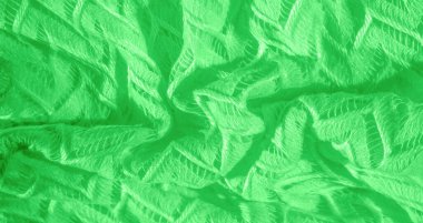 Yeşil kumaş, çok katmanlı ipek dantel, birinci sınıf kış örgü şalı. Desen, arkaplan, desen, ipek