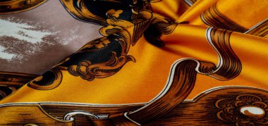 Gotik desenli ipek kumaş. Bu zengin ipek gotik zengin siyah ve altın rengi gözlüklerle çevrili olmaktan memnuniyet duyarım. Bu set aynı zamanda bir vampir ini ya da romantik bir yatak odası için de çok uygun.