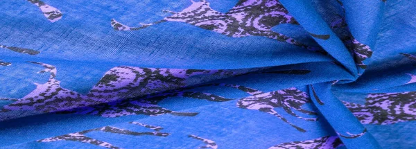 Tecido Algodão Azul Com Silhueta Veado Decoração Moderna Arte Têxtil — Fotografia de Stock