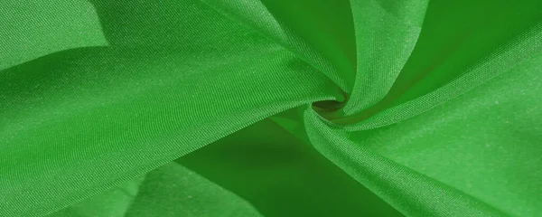 Seidenstoff Grüner Wald Falten Aus Seidengrünem Stoff Nahaufnahme Vollrahmen Textur — Stockfoto