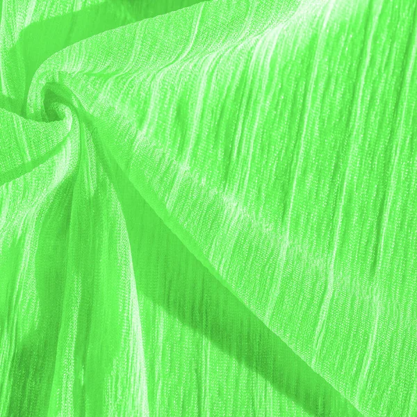 Zijde Stof Groene Gerimpelde Stof Textuur Groene Gerimpelde Golvende Oppervlaktestructuur — Stockfoto
