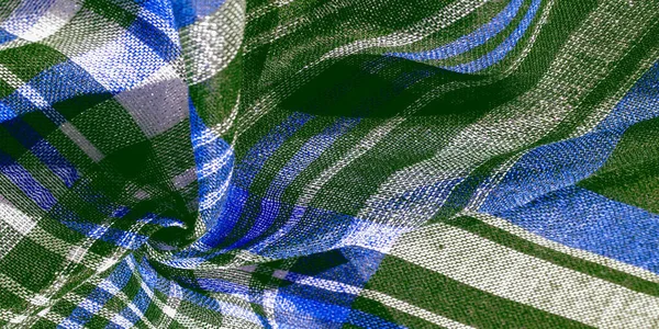 Szkocki Materiał Culottes Niebieski Zielony Biały Kolor Tkaniny Szachownica Wzór — Zdjęcie stockowe