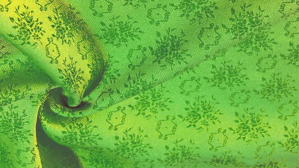 Зелена Шовкова Тканина Гладка Елегантна Зелена Шовкова Або Атласна Розкішна — стокове фото