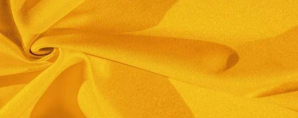 Soie Jaune Lisse Élégant Jaune Luxueux Tissu Soie Peut Être — Photo