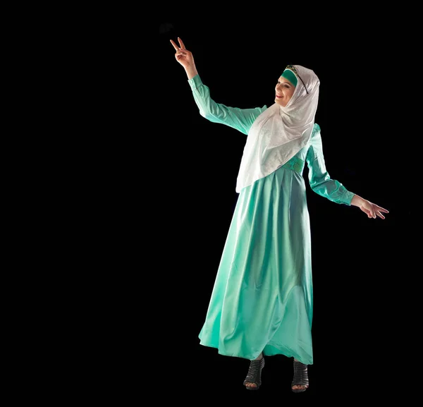 Model Stüdyo Fotoğrafı Müslüman Giysileri Arapça Tesettür Kelimesinin Ngilizce Peçe — Stok fotoğraf