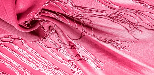 Este Lenço Vermelho Natural Belo Cetim Nylon Com Seda Imitação — Fotografia de Stock