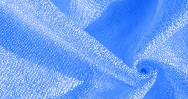 Bright Blue Material Silk Exceptionally Smooth Soft Beautiful Smooth Texture — Stock Photo, Image