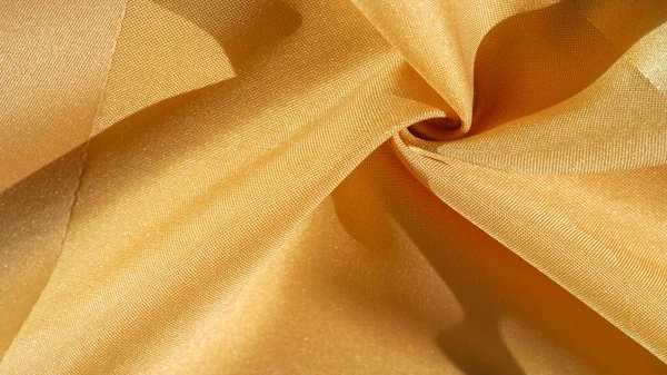Υφή Φόντο Μεταξωτό Ύφασμα Κίτρινο Κεχριμπάρι Φωτογραφία Προορίζεται Για Εσωτερικό — Φωτογραφία Αρχείου