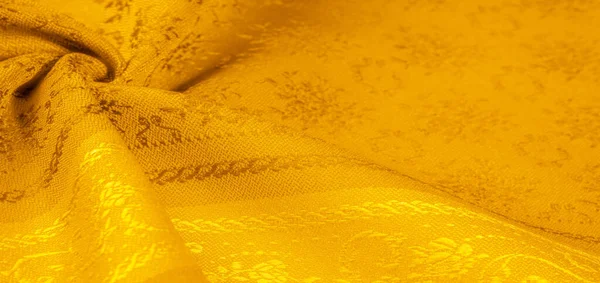 黄色の布 アンバーオレンジの背景 抽象的な質感 ファブリック繊維で作られた色面 テクスチャ パターン — ストック写真