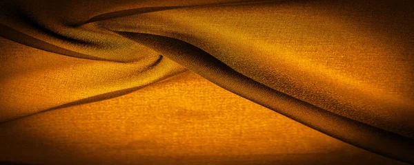 Seda Chiffon Marrom Amarelo Sépia Escura Tecido Transparente Macio Com — Fotografia de Stock