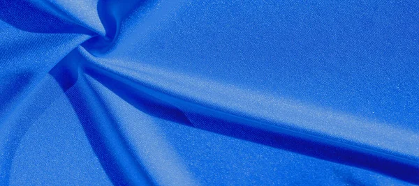 Seda Azul Tela Seda Lujo Azul Elegante Lisa Puede Utilizar — Foto de Stock