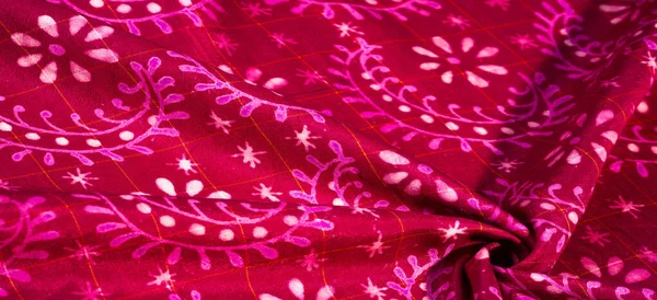 Vintage Červená Tkanina Bledým Květinovým Vzorem Užitečné Pro Textury Zázemí — Stock fotografie