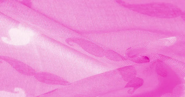 Texture Background Pink Silk Fabric Painted Cartoon Mustache Geekly Mustache — Stock Photo, Image