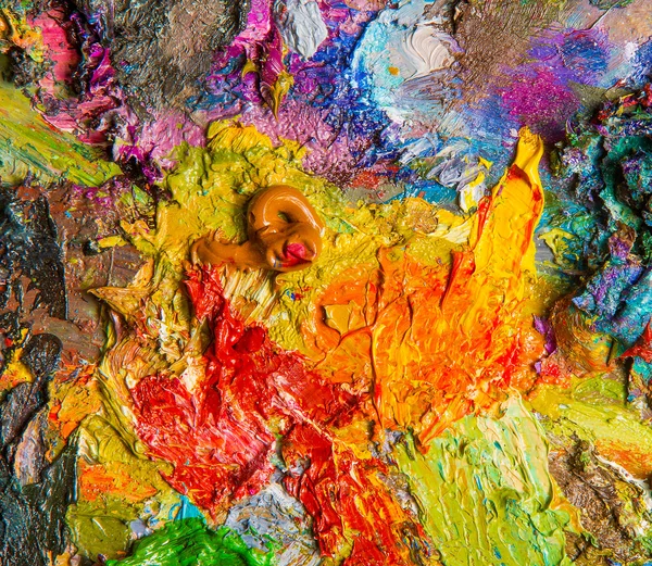 A textura da paleta do artista — Fotografia de Stock
