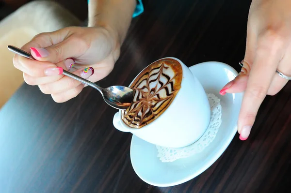 Cappuccino, kaffe , – stockfoto